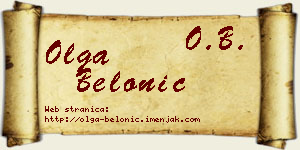 Olga Belonić vizit kartica